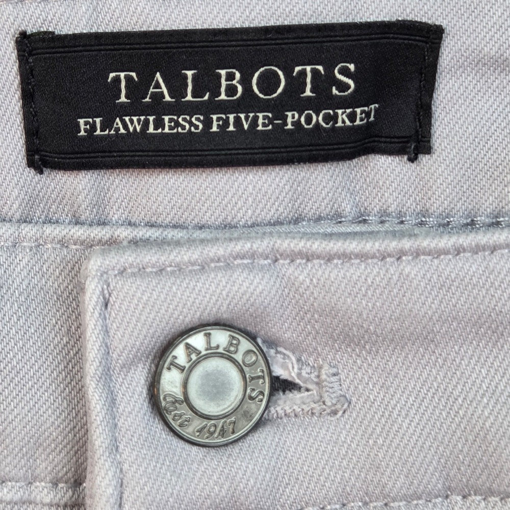 Talbots Cotton Blend Slim Ankle Pants Womens Sz 8 Flawless Five-Pocket Gray Blue - Picture 2 of 9